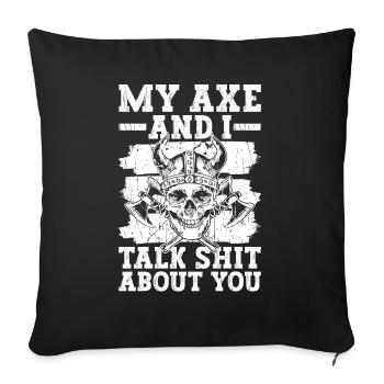 Hache nordique Viking Dieu nordique - Housse de coussin décorative 45 x 45 cm - noir - Devant