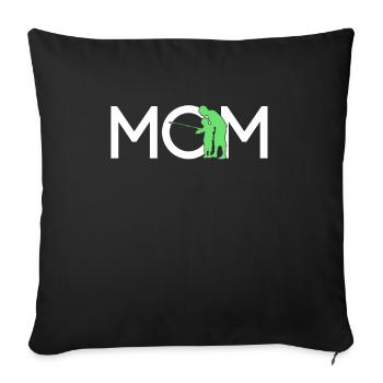 Fishing Mom - Sofa pillowcase 17,3'' x 17,3'' (45 x 45 cm) - black - Front