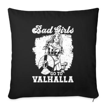 Mythologie nordique Valhalla Dieu Viking Femmes - Housse de coussin décorative 45 x 45 cm - noir - Devant