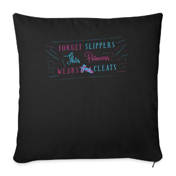Cette princesse porte des crampons Softball Girl - Housse de coussin décorative 45 x 45 cm - noir - Devant