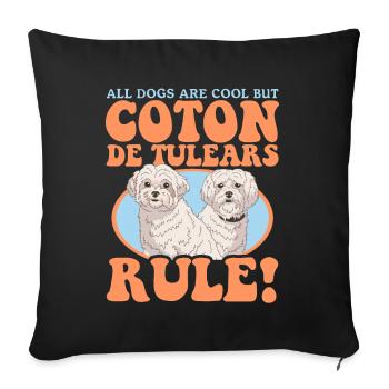 Coton de Tulear Hunde | Hundebesitzer Geschenk - Sofakissenbezug 45 x 45 cm - Schwarz - Vorne
