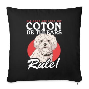 Coton de Tuléar Dog Owner Gift - Housse de coussin décorative 45 x 45 cm - noir - Devant