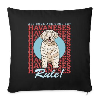 Chiens havanais Dog Owner Gift - Housse de coussin décorative 45 x 45 cm - noir - Devant