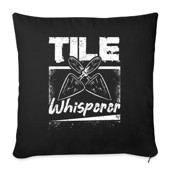Flooring installer tile whisperer - Sofa pillowcase 17,3'' x 17,3'' (45 x 45 cm) - black - Front