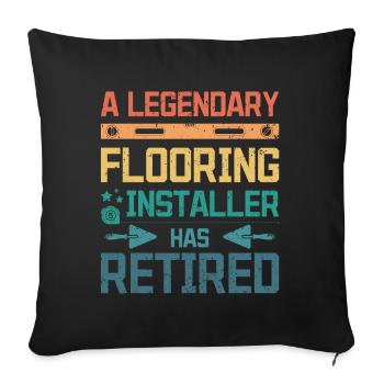 A legendary flooring installer has retired - Sofa pillowcase 17,3'' x 17,3'' (45 x 45 cm) - black - Front
