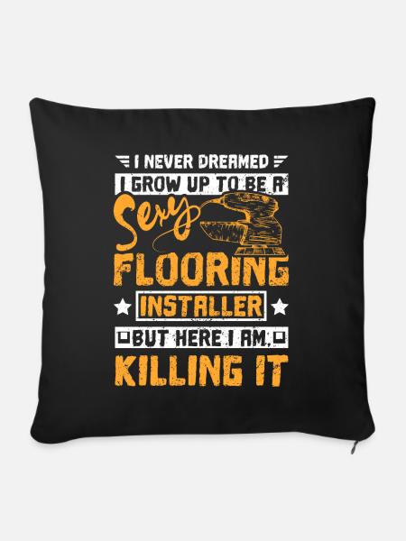 Sexy flooring installer - Sofakissenbezug 45 x 45 cm - Schwarz