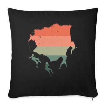 Boulderer Escalade Alpinisme Bloc - Housse de coussin décorative 45 x 45 cm - noir - Devant
