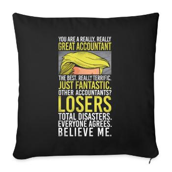 Accountant Bookkeeper Accounting - Sofa pillowcase 17,3'' x 17,3'' (45 x 45 cm) - black - Front
