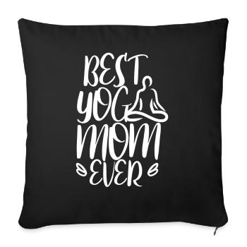 Meilleure mère de yoga de tous les temps MamanMy Mama Hobby - Housse de coussin décorative 45 x 45 cm - noir - Devant