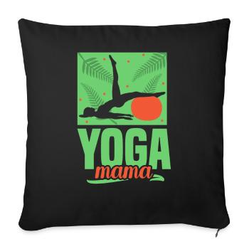 Yoga Mama Hobby Mother Mommy - Sofa pillowcase 17,3'' x 17,3'' (45 x 45 cm) - black - Front