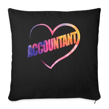Comptable Comptable Comptable Comptabilité - Housse de coussin décorative 45 x 45 cm - noir - Devant
