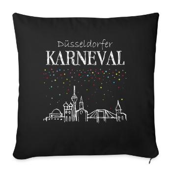 Skyline Düsseldorf Karneval Konfetti Fastelovend - Sofakissenbezug 45 x 45 cm - Schwarz - Vorne