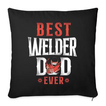 Welder Welding Dad Father Vintage - Sofa pillowcase 17,3'' x 17,3'' (45 x 45 cm) - black - Front