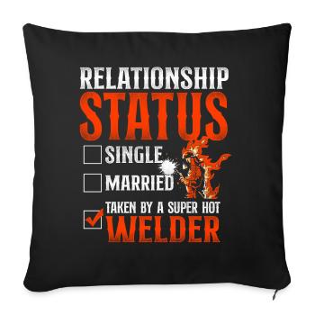 Soudeur Soudage Girlfriend Vintage - Housse de coussin décorative 45 x 45 cm - noir - Devant