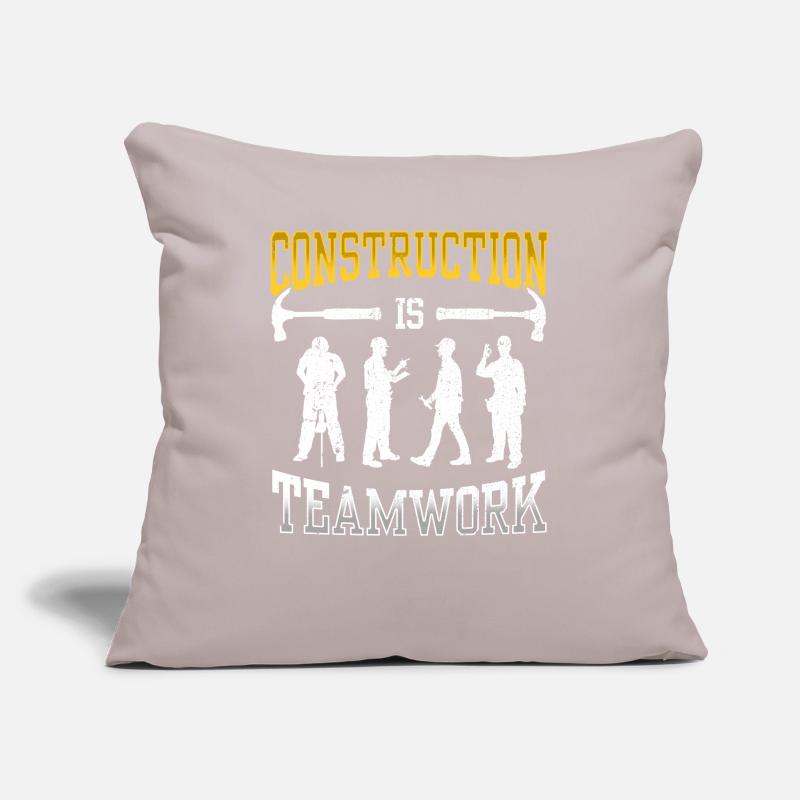 Construction work is teamwork Teamwork Construction Construction site Sofa pillowcase 17,3'' x 17,3'' (45 x 45 cm)