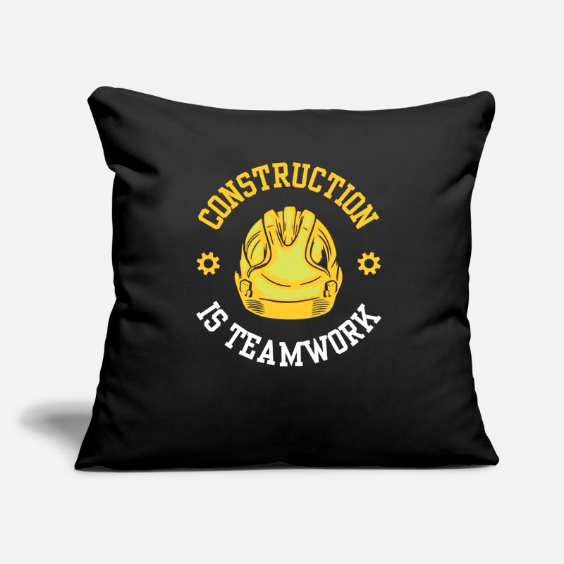 Construction work is teamwork Teamwork Construction Construction site Sofa pillowcase 17,3'' x 17,3'' (45 x 45 cm)
