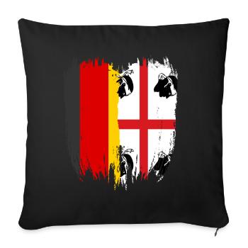 Sardaigne Drapeau sarde Sardaigne Sardaigne - Housse de coussin décorative 45 x 45 cm - noir - Devant