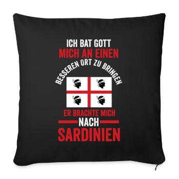 Sarde Sardische Flagge Sardegna Sardinien - Sofakissenbezug 45 x 45 cm - Schwarz - Vorne