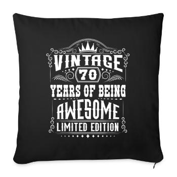 70 ans d’être génial 70 anniversaire 70 ans - Housse de coussin décorative 45 x 45 cm - noir - Devant