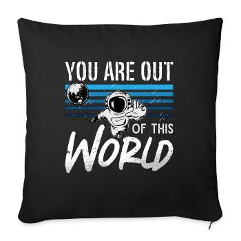 Astronomy You Are Out Of This World Space Stars - Sofa pillowcase 17,3'' x 17,3'' (45 x 45 cm) - black - Front
