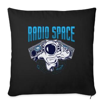 Astronomy Music Lover Radio Space Universe Stars - Sofa pillowcase 17,3'' x 17,3'' (45 x 45 cm) - black - Front