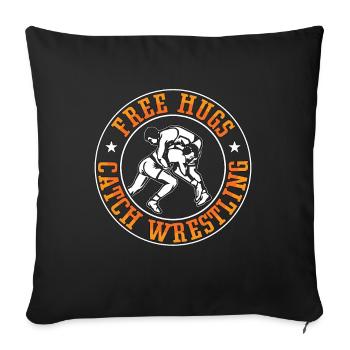 Catch Wrestling Free Hugs Fight Grappling Wrestler - Sofa pillowcase 17,3'' x 17,3'' (45 x 45 cm) - black - Front
