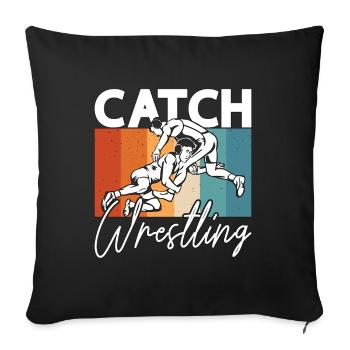 Catch Wrestling Wrestler Sport Retro Grappling - Sofa pillowcase 17,3'' x 17,3'' (45 x 45 cm) - black - Front