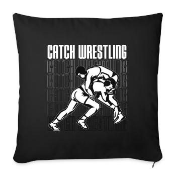 Catch Wrestling Lutteur Sport Combat Grappling - Housse de coussin décorative 45 x 45 cm - noir - Devant