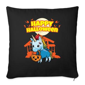 Happy Halloween Scary Funny Hallow's Eve Costume - Sofa pillowcase 17,3'' x 17,3'' (45 x 45 cm) - black - Front