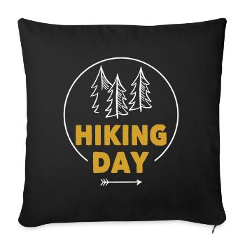 Hiking Hiking Day Outdoor Trekking Hikers - Sofa pillowcase 17,3'' x 17,3'' (45 x 45 cm) - black - Front
