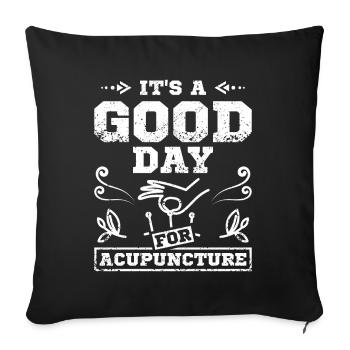 C’est une bonne journée pour l’acupuncture - Housse de coussin décorative 45 x 45 cm - noir - Devant