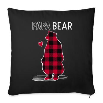 Papa Bear - Sofa pillowcase 17,3'' x 17,3'' (45 x 45 cm) - black - Front