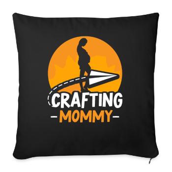 Crafts Mama Hobbyist Mother Crafts - Sofa pillowcase 17,3'' x 17,3'' (45 x 45 cm) - black - Front