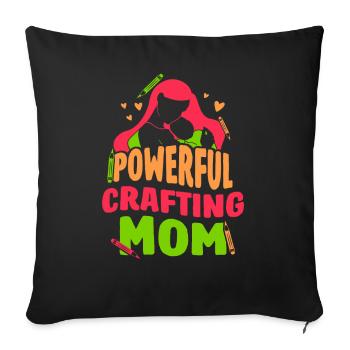 Great Crafts Mama Hobbyist Craft Mother - Sofa pillowcase 17,3'' x 17,3'' (45 x 45 cm) - black - Front