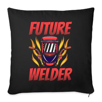 Soudage Soudeur Vintage Future - Housse de coussin décorative 45 x 45 cm - noir - Devant