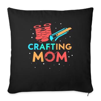 Crafts Mama Hobbyist Mother Craft - Sofa pillowcase 17,3'' x 17,3'' (45 x 45 cm) - black - Front