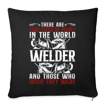 Soudeur Soudage Vintage Il y a - Housse de coussin décorative 45 x 45 cm - noir - Devant