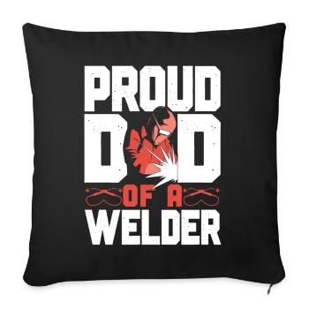 Welder Welding Dad Father Vintage - Sofa pillowcase 17,3'' x 17,3'' (45 x 45 cm) - black - Front