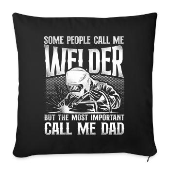 Welder Welding Dad Father Vintage - Sofa pillowcase 17,3'' x 17,3'' (45 x 45 cm) - black - Front