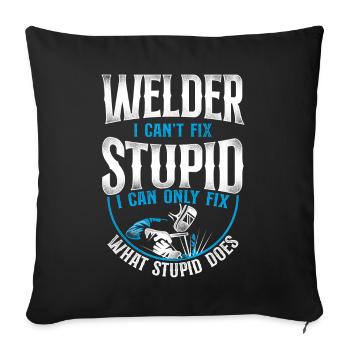 Welder Welding Vintage Welder I - Sofakissenbezug 45 x 45 cm - Schwarz - Vorne