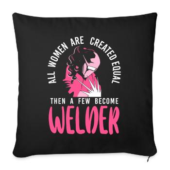 Welder Welding Female Welder All - Sofakissenbezug 45 x 45 cm - Schwarz - Vorne