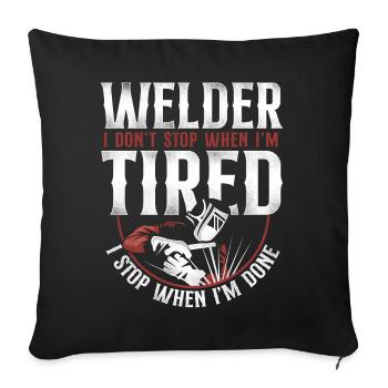 Welder Welding Vintage Welder I - Sofakissenbezug 45 x 45 cm - Schwarz - Vorne