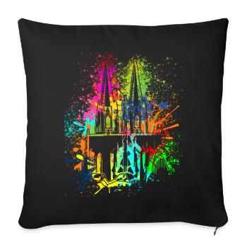 Cologne Cathedral Carnival Carnival Cologne Costume Replacement - Sofa pillowcase 17,3'' x 17,3'' (45 x 45 cm) - black - Front