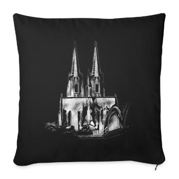 Cologne Cathedral Cologne Kölsch Carnival Carnival - Sofa pillowcase 17,3'' x 17,3'' (45 x 45 cm) - black - Front