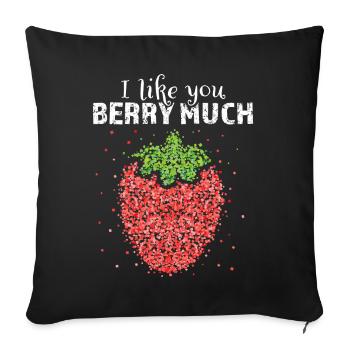 Strawberry Costume Replacement Carnival Carnival Gift - Sofa pillowcase 17,3'' x 17,3'' (45 x 45 cm) - black - Front