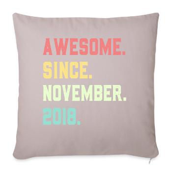 Awesome Since November 2018 - Sofa pillowcase 17,3'' x 17,3'' (45 x 45 cm) - light taupe - Front