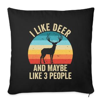 I like Les Cerfs Gift Humor Animals - Sofa pillowcase 17,3'' x 17,3'' (45 x 45 cm) - black - Front