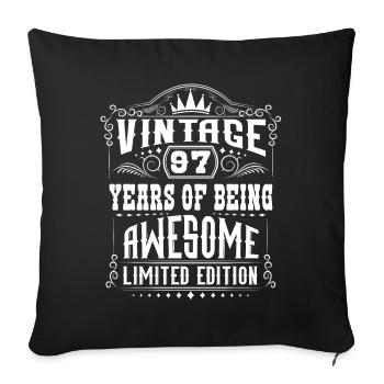 97 ans d’être génial 97 anniversaire 97 ans - Housse de coussin décorative 45 x 45 cm - noir - Devant