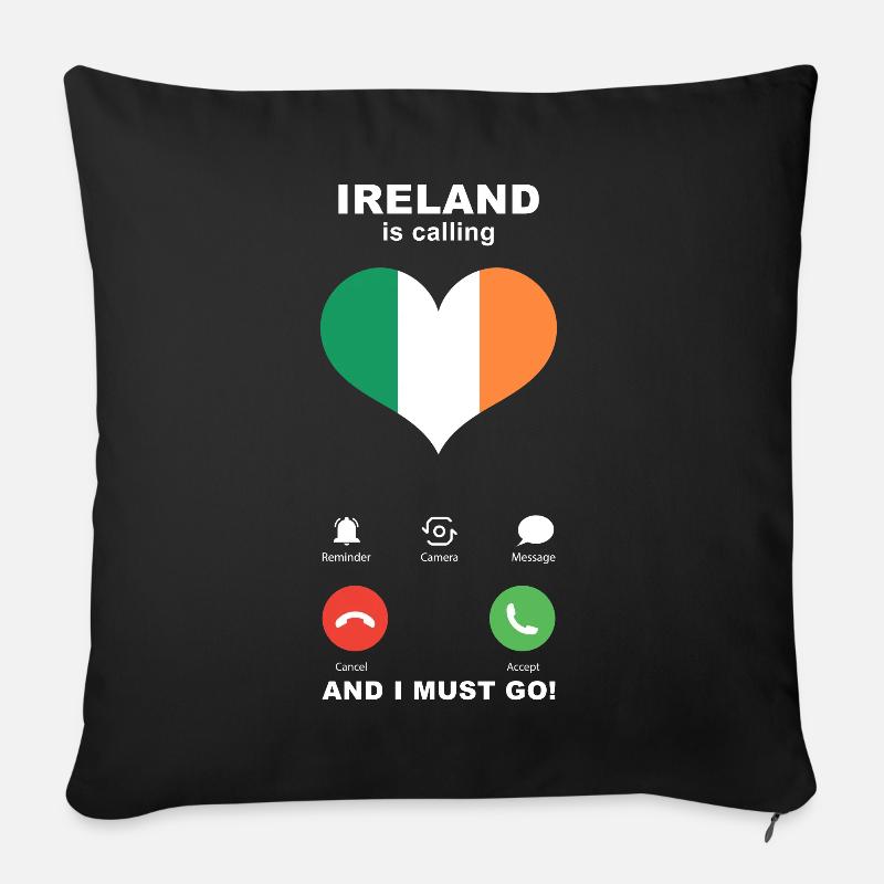 Irland is calling Irland Herz Souvenir - Sofakissenbezug 45 x 45 cm - Schwarz