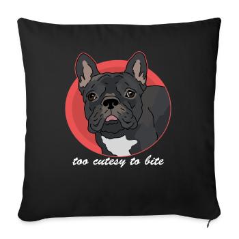 French Bulldog | French Bulldog Gift - Sofa pillowcase 17,3'' x 17,3'' (45 x 45 cm) - black - Front